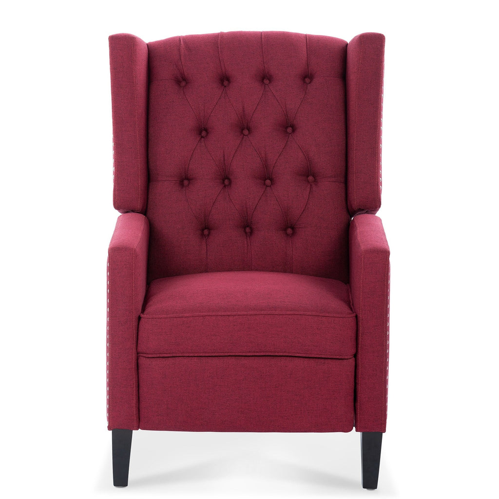 Fauteuil inclinable à dossier fixe en tissu, largeur 27,16 pouces, à commande manuelle.