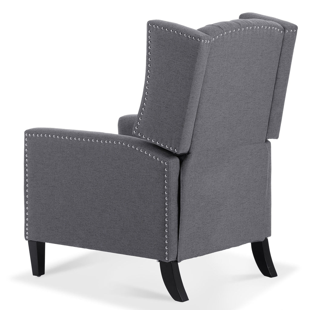 Fauteuil inclinable à dossier fixe en tissu, largeur 27,16 pouces, à commande manuelle.