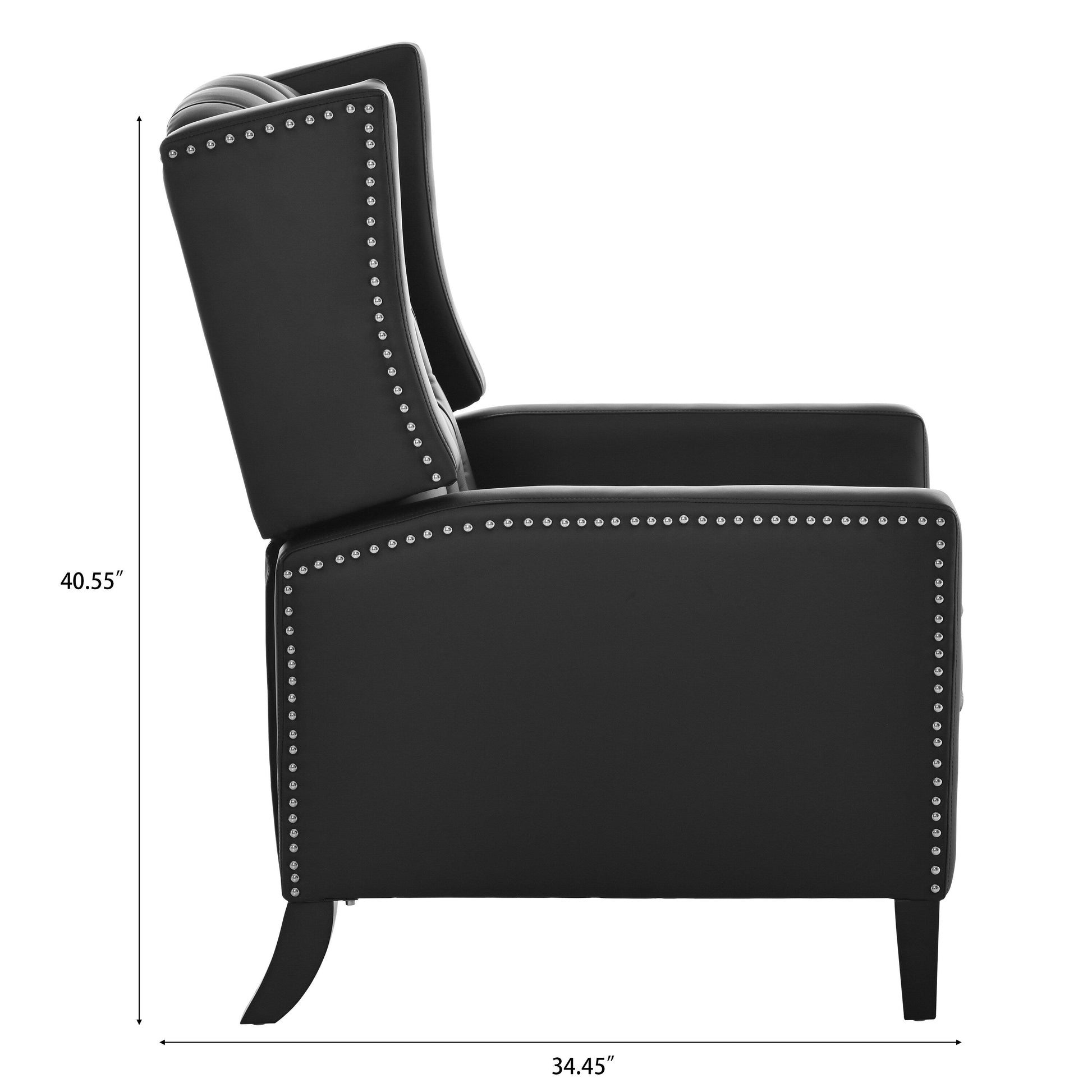 Fauteuil inclinable à dossier fixe en tissu, largeur 27,16 pouces, à commande manuelle.
