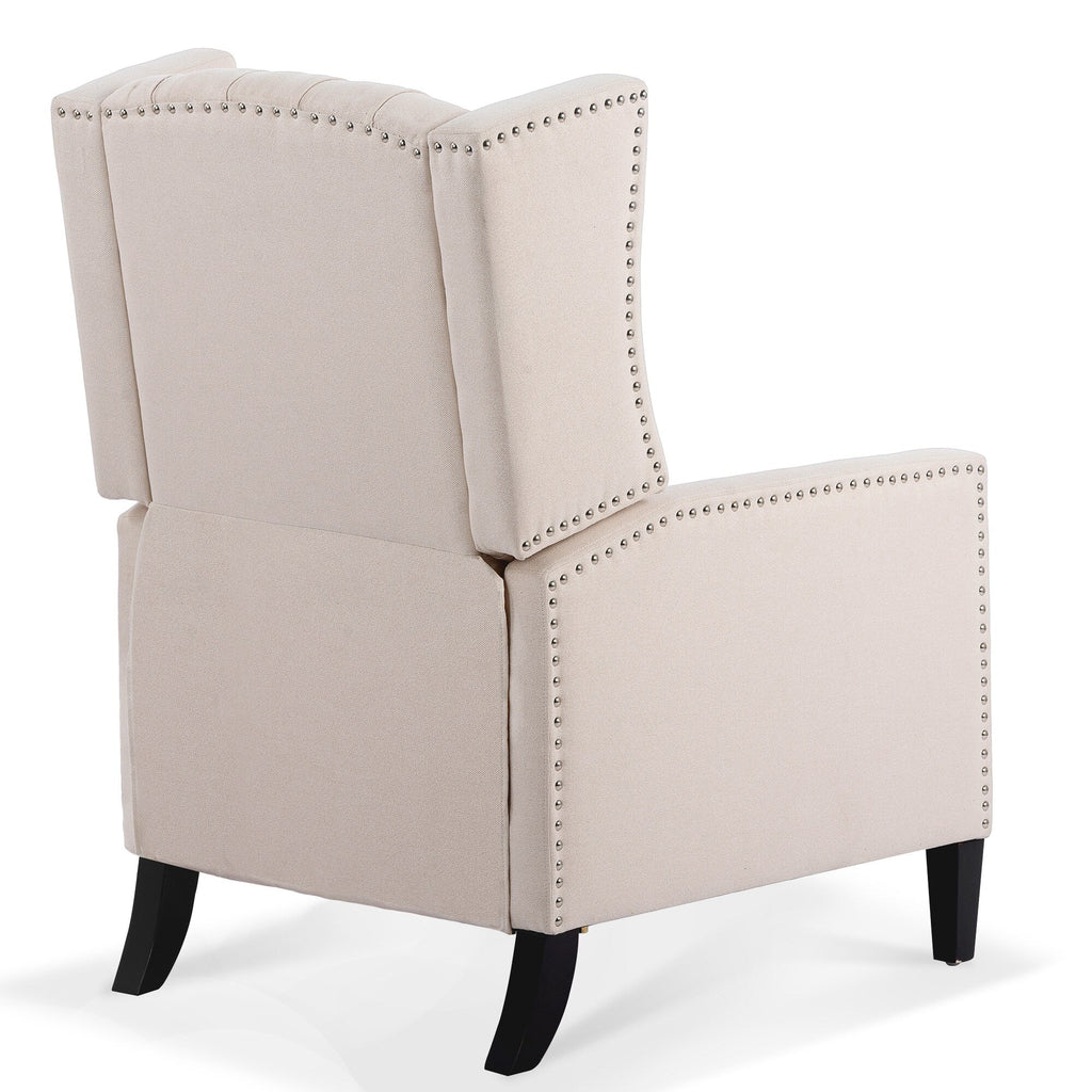Fauteuil inclinable à dossier fixe en tissu, largeur 27,16 pouces, à commande manuelle.