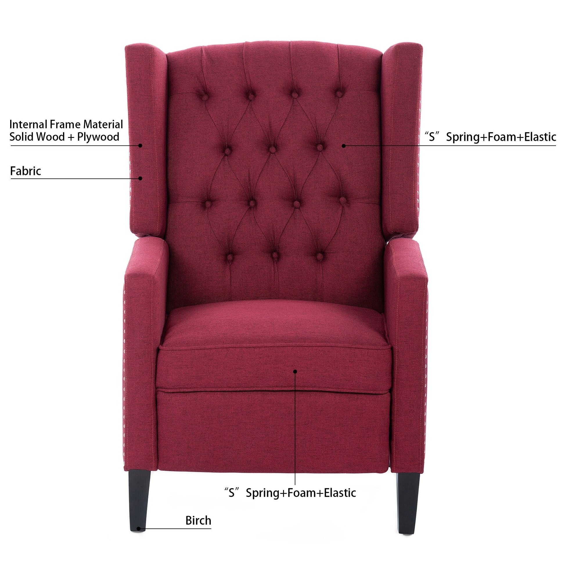 Fauteuil inclinable manuel à accoudoirs de 69 cm de large