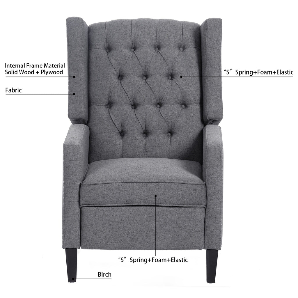 Fauteuil inclinable manuel à accoudoirs de 69 cm de large