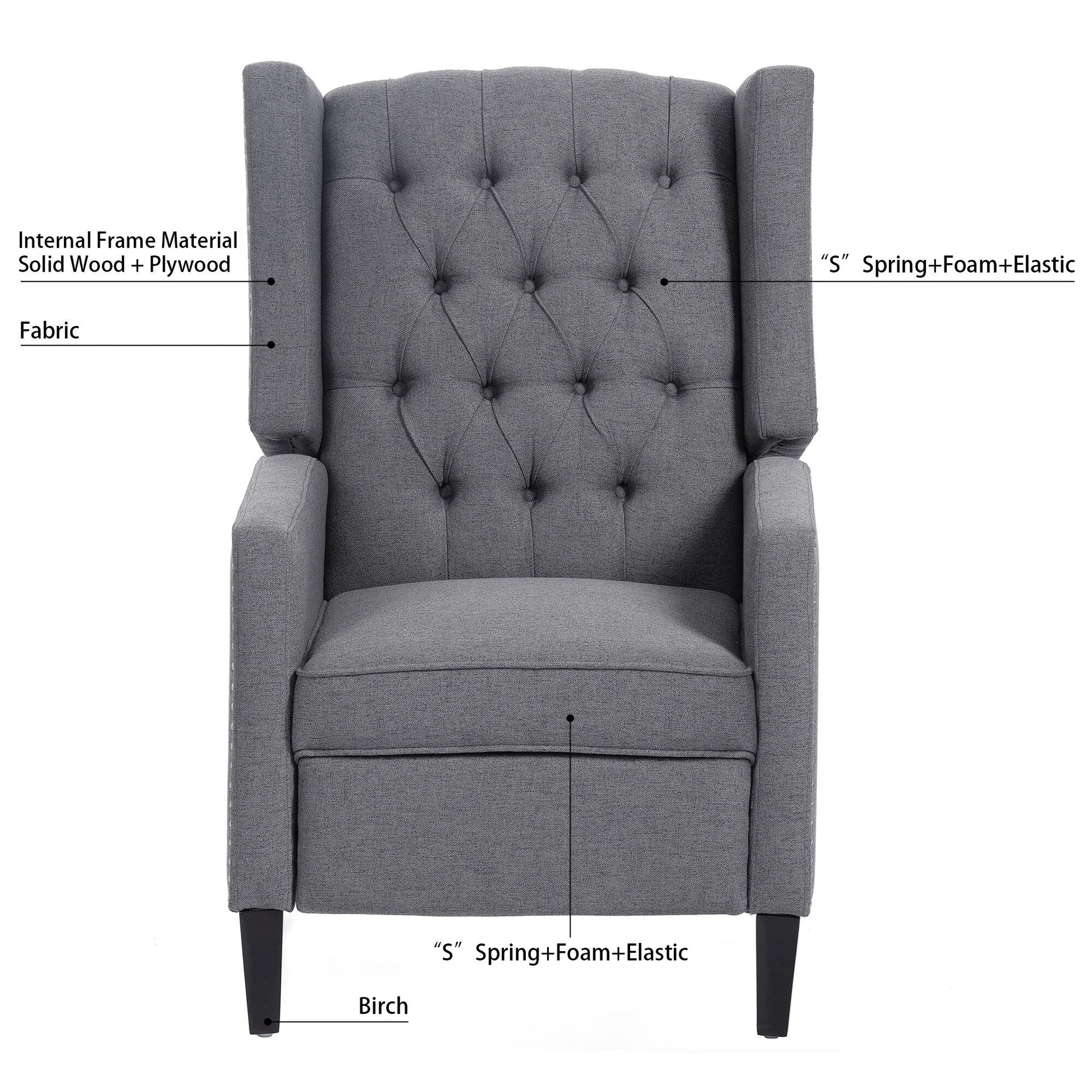 Fauteuil inclinable manuel à accoudoirs de 69 cm de large