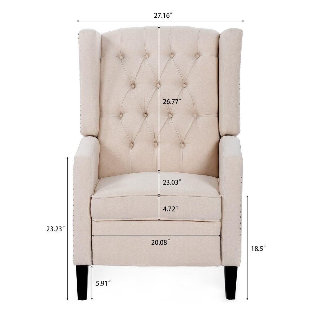 Fauteuil inclinable manuel à accoudoirs de 69 cm de large