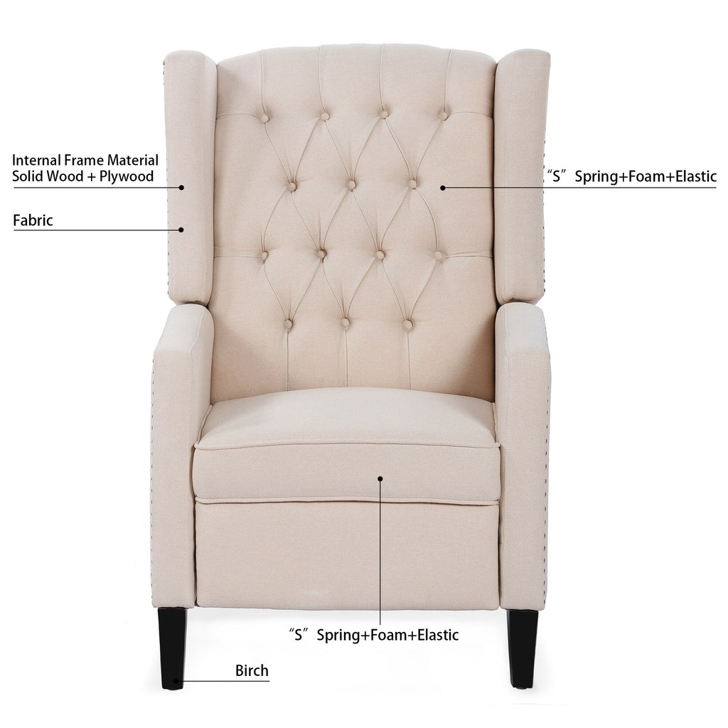 Fauteuil inclinable manuel à accoudoirs de 69 cm de large
