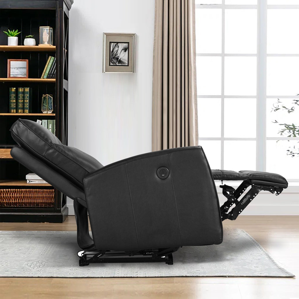 Canapé inclinable électrique en cuir véritable de 69,9 cm de large avec chargeur USB