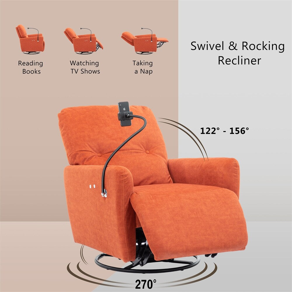 Fauteuil inclinable électrique pivotant à 270 degrés avec porte-téléphone