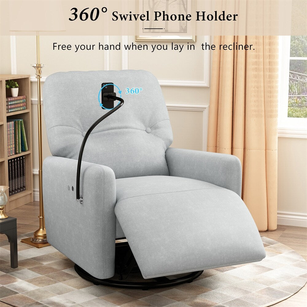 Fauteuil inclinable électrique pivotant à 270 degrés avec porte-téléphone