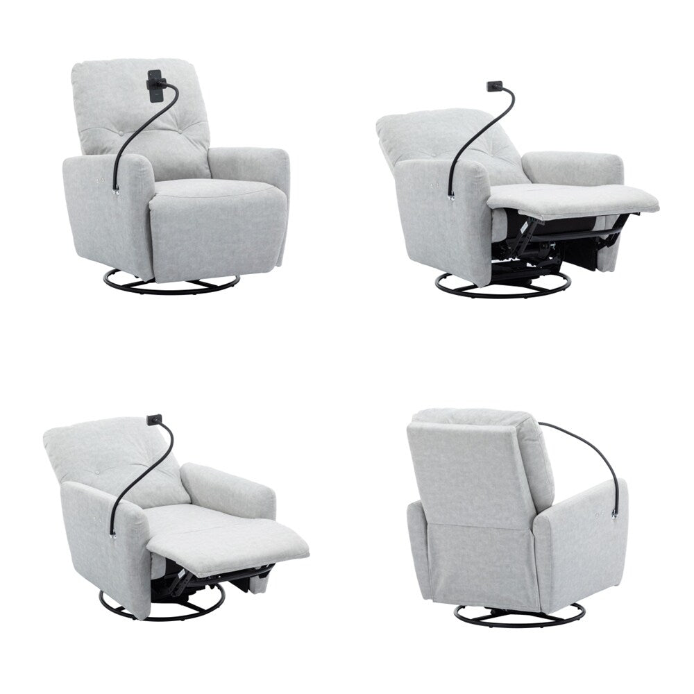 Fauteuil inclinable électrique pivotant à 270 degrés avec porte-téléphone