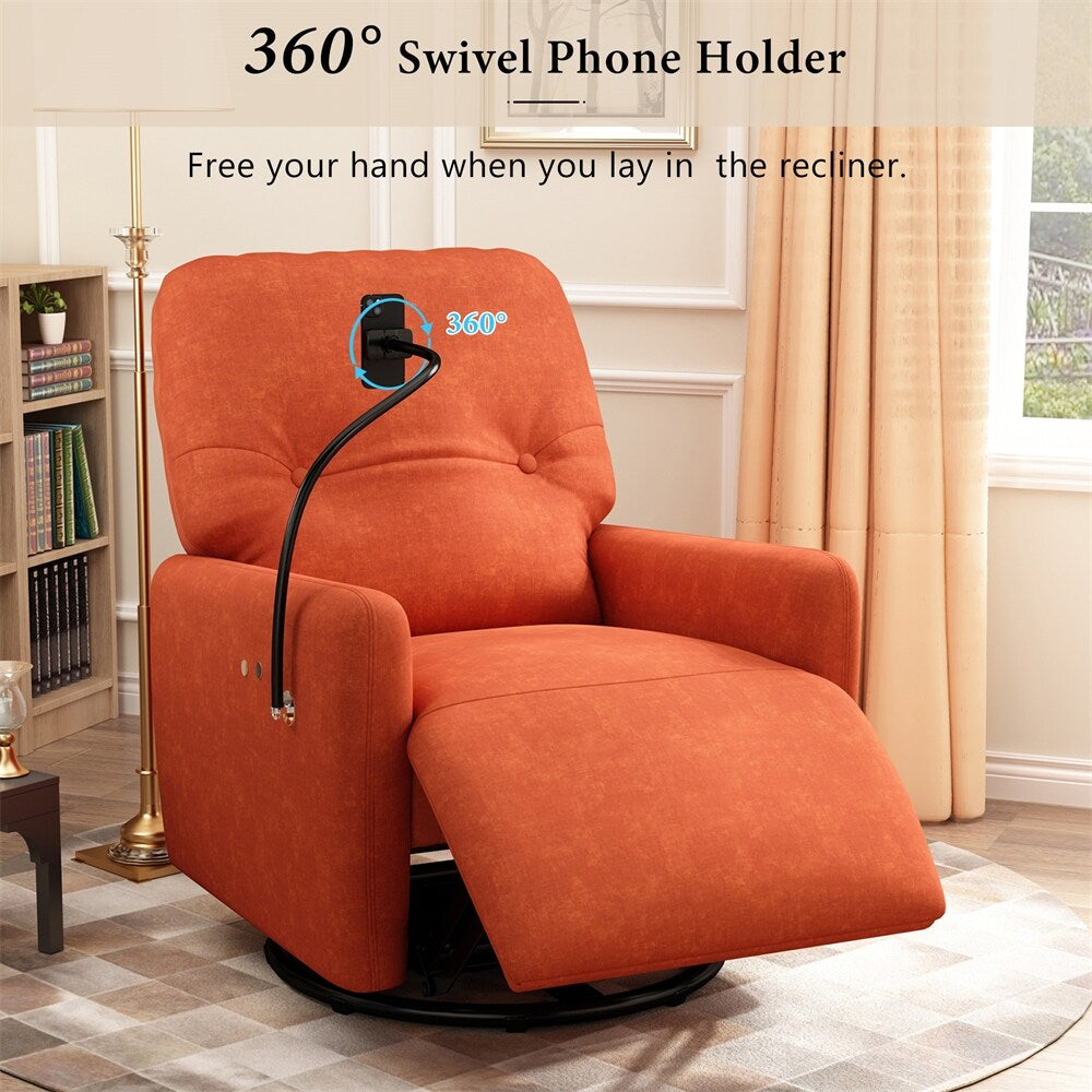 Fauteuil inclinable électrique pivotant à 270 degrés avec porte-téléphone