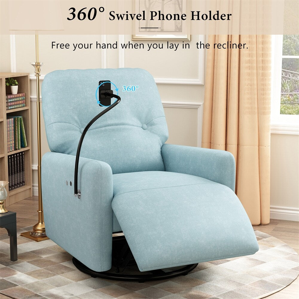 Fauteuil inclinable électrique pivotant à 270 degrés avec porte-téléphone