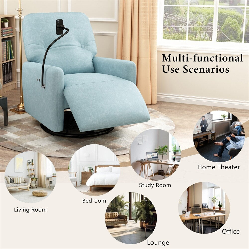Fauteuil inclinable électrique pivotant à 270 degrés avec porte-téléphone