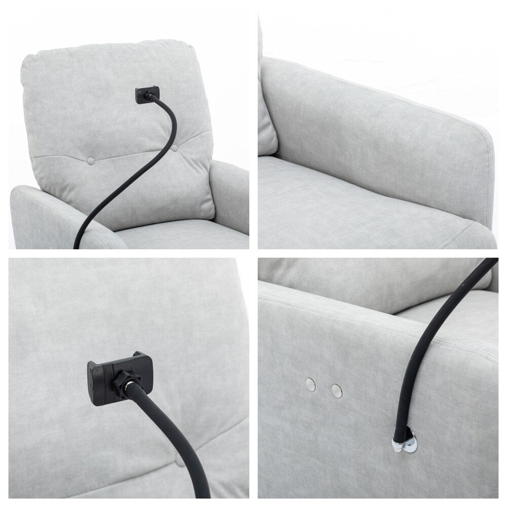 Fauteuil inclinable électrique pivotant à 270 degrés avec porte-téléphone