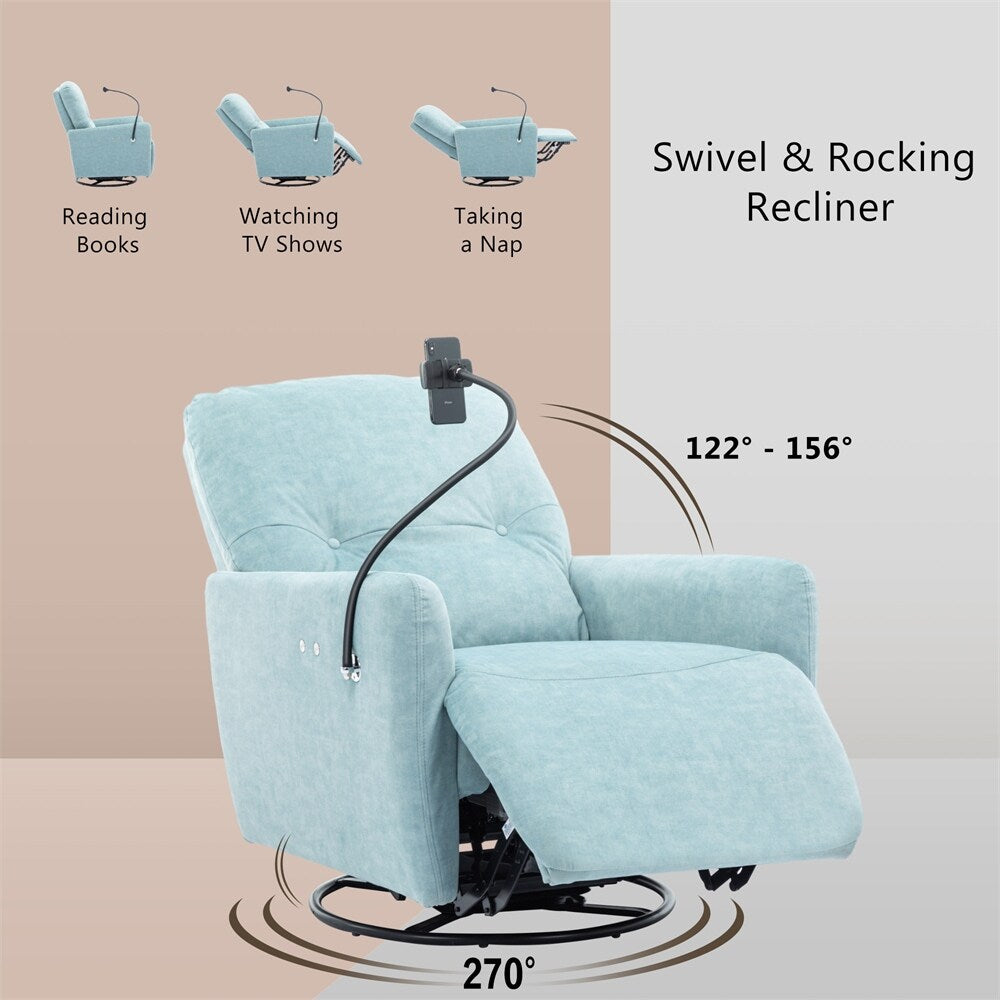 Fauteuil inclinable électrique pivotant à 270 degrés avec porte-téléphone
