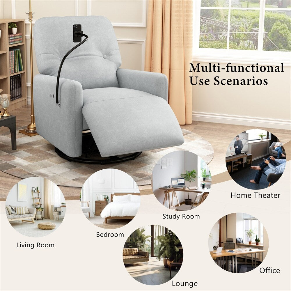 Fauteuil inclinable électrique pivotant à 270 degrés avec porte-téléphone