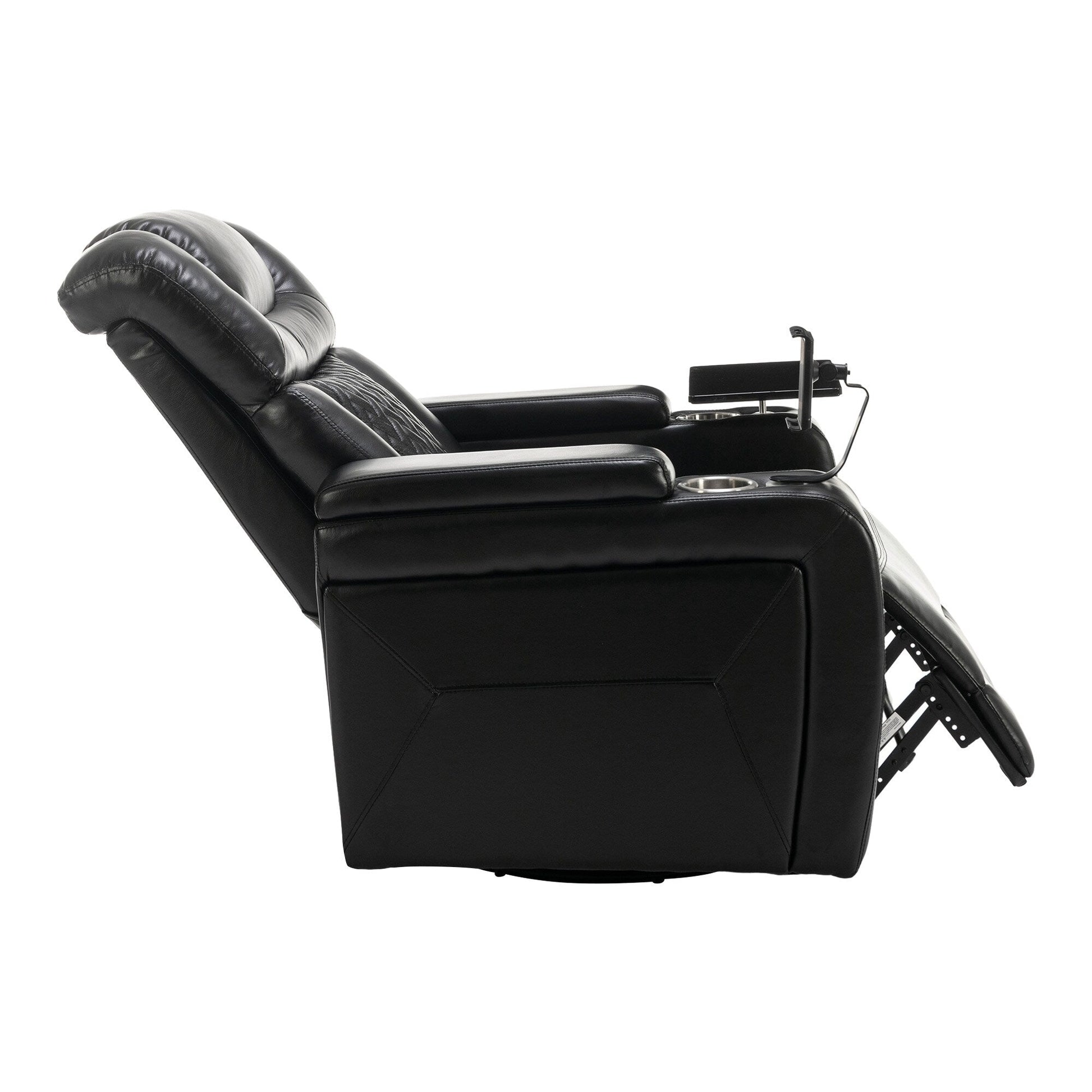 270 Degree Swivel Power Recliner Individual Seat Home Theater Recliner with Tray Table, Phone Holder, Cup Holder, USB Port