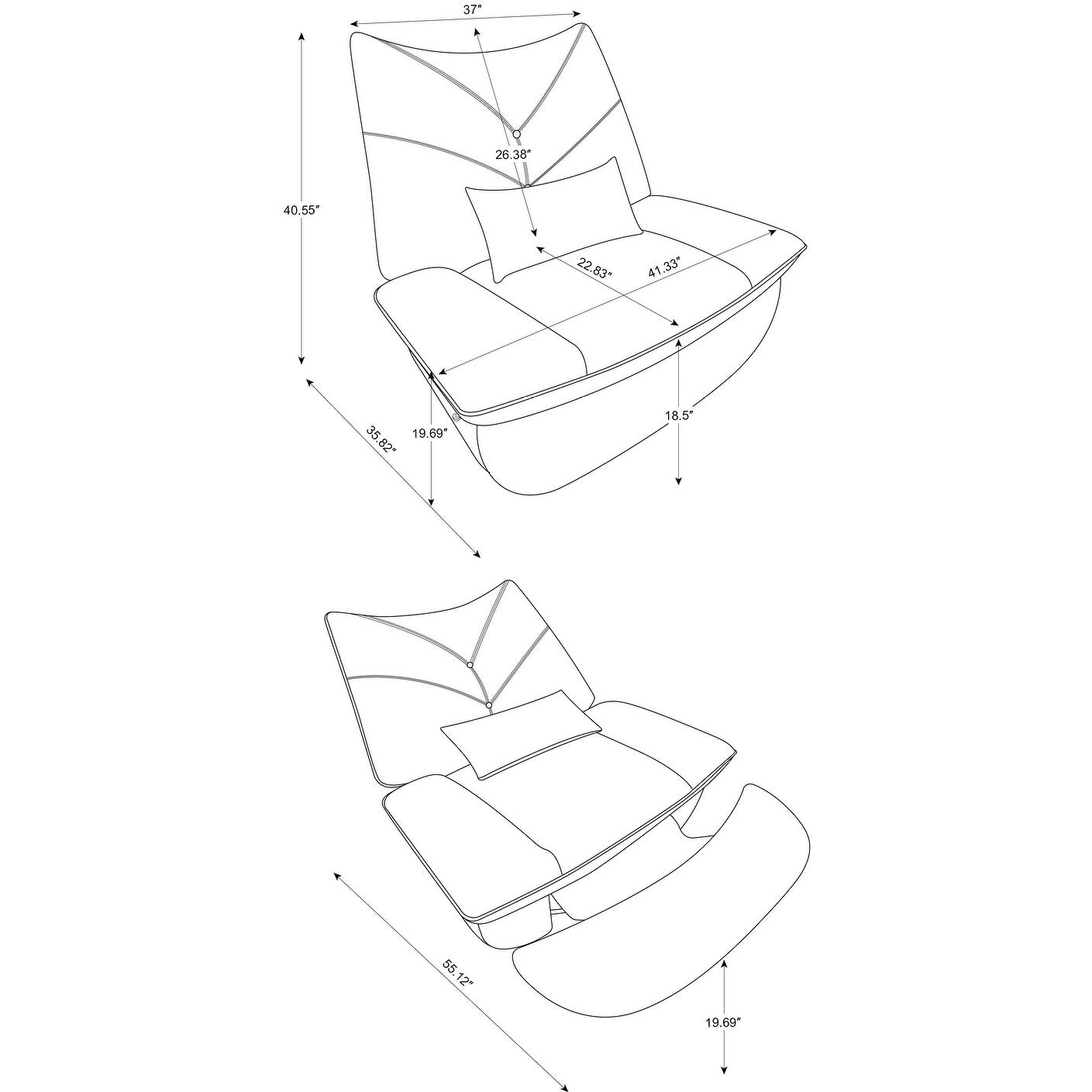Fauteuil inclinable pivotant à 270 degrés