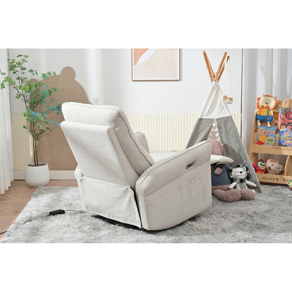 Fauteuil inclinable pivotant et basculant à commande électrique à 270° pour adultes, fauteuil pivotant et basculant, petit fauteuil inclinable électrique