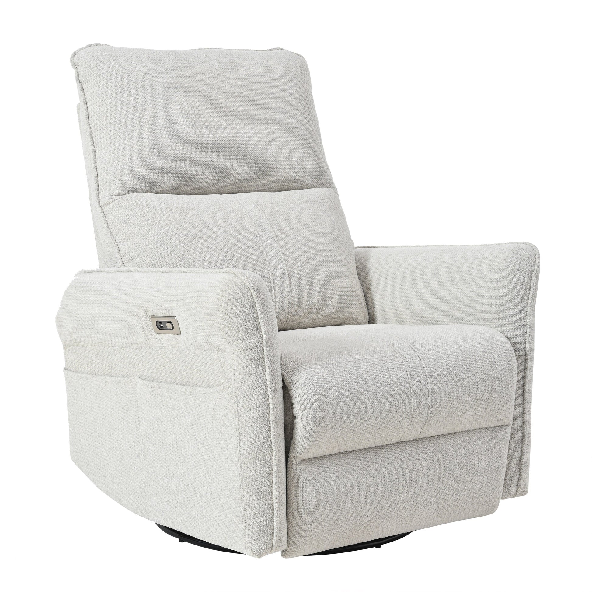 Fauteuil inclinable pivotant et basculant à commande électrique à 270° pour adultes, fauteuil pivotant et basculant, petit fauteuil inclinable électrique