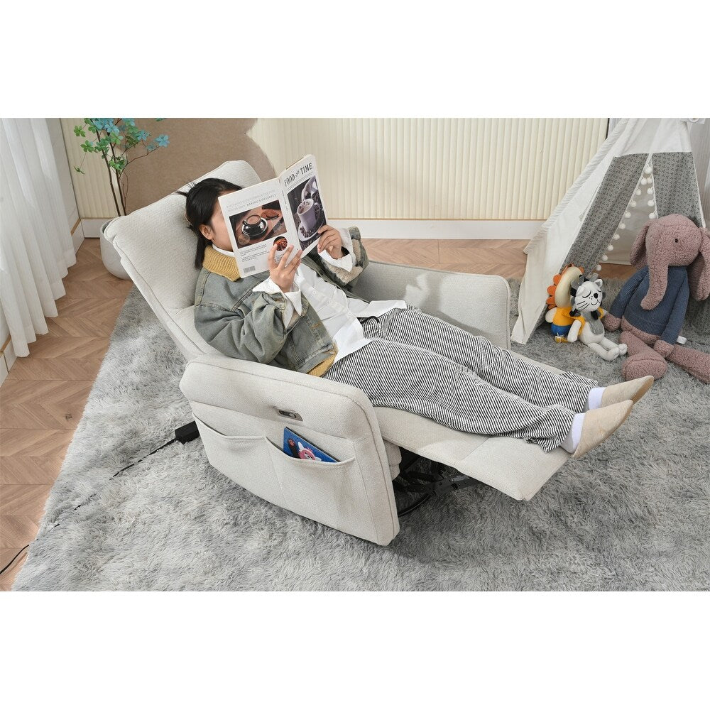 Fauteuil inclinable pivotant et basculant à commande électrique à 270° pour adultes, fauteuil pivotant et basculant, petit fauteuil inclinable électrique