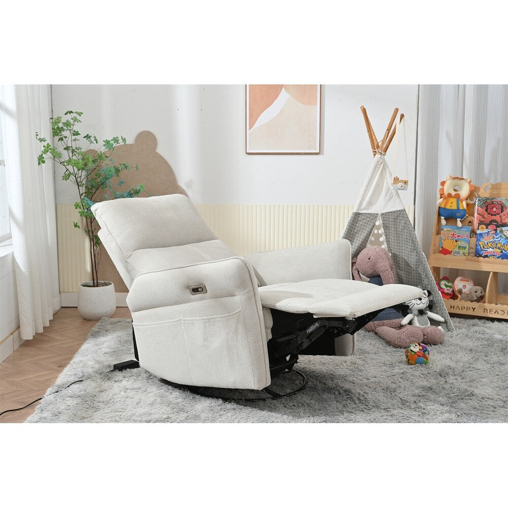 Fauteuil inclinable pivotant et basculant à commande électrique à 270° pour adultes, fauteuil pivotant et basculant, petit fauteuil inclinable électrique