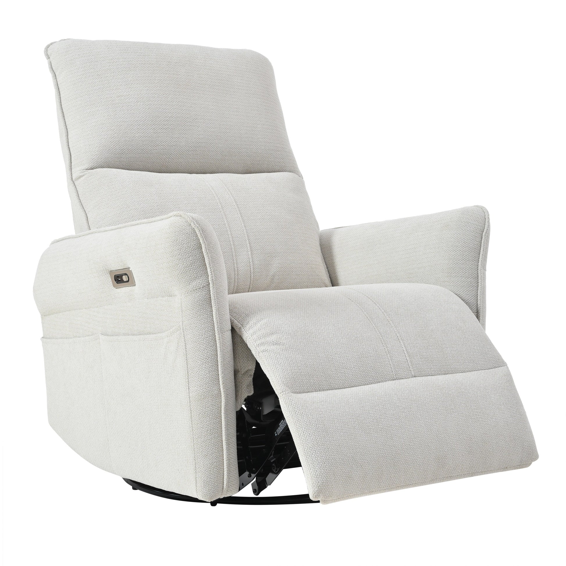 Fauteuil inclinable pivotant et basculant à commande électrique à 270° pour adultes, fauteuil pivotant et basculant, petit fauteuil inclinable électrique