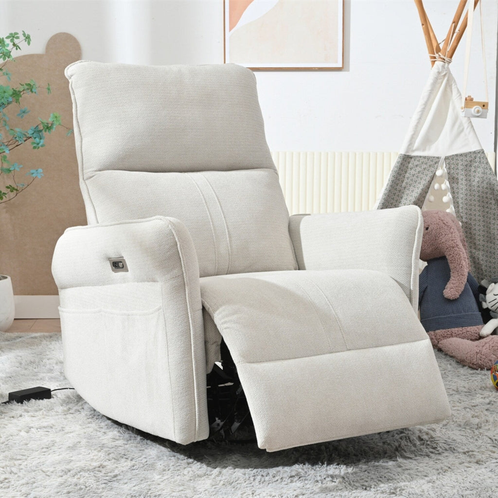 Fauteuil inclinable pivotant et basculant à commande électrique à 270° pour adultes, fauteuil pivotant et basculant, petit fauteuil inclinable électrique