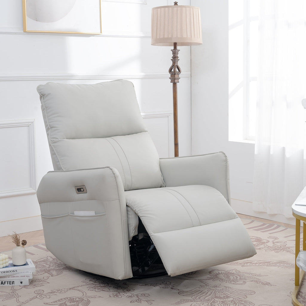 Fauteuil inclinable pivotant à 270°, canapé inclinable électrique à balancement avec ports USB