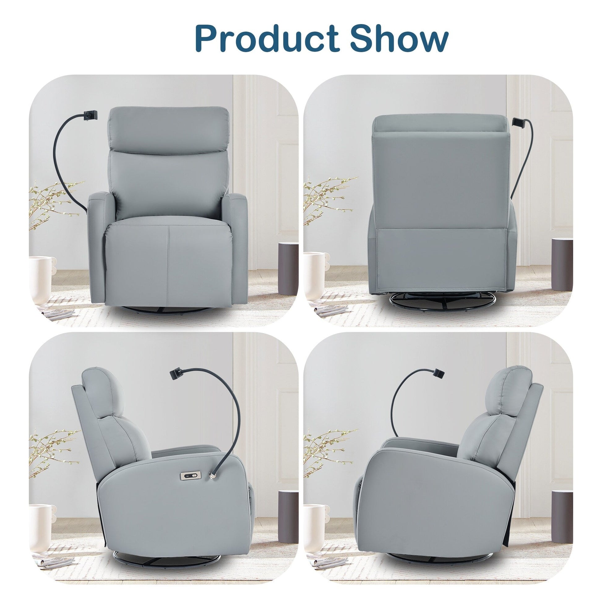 Fauteuil inclinable pivotant à 270° avec fonction électrique