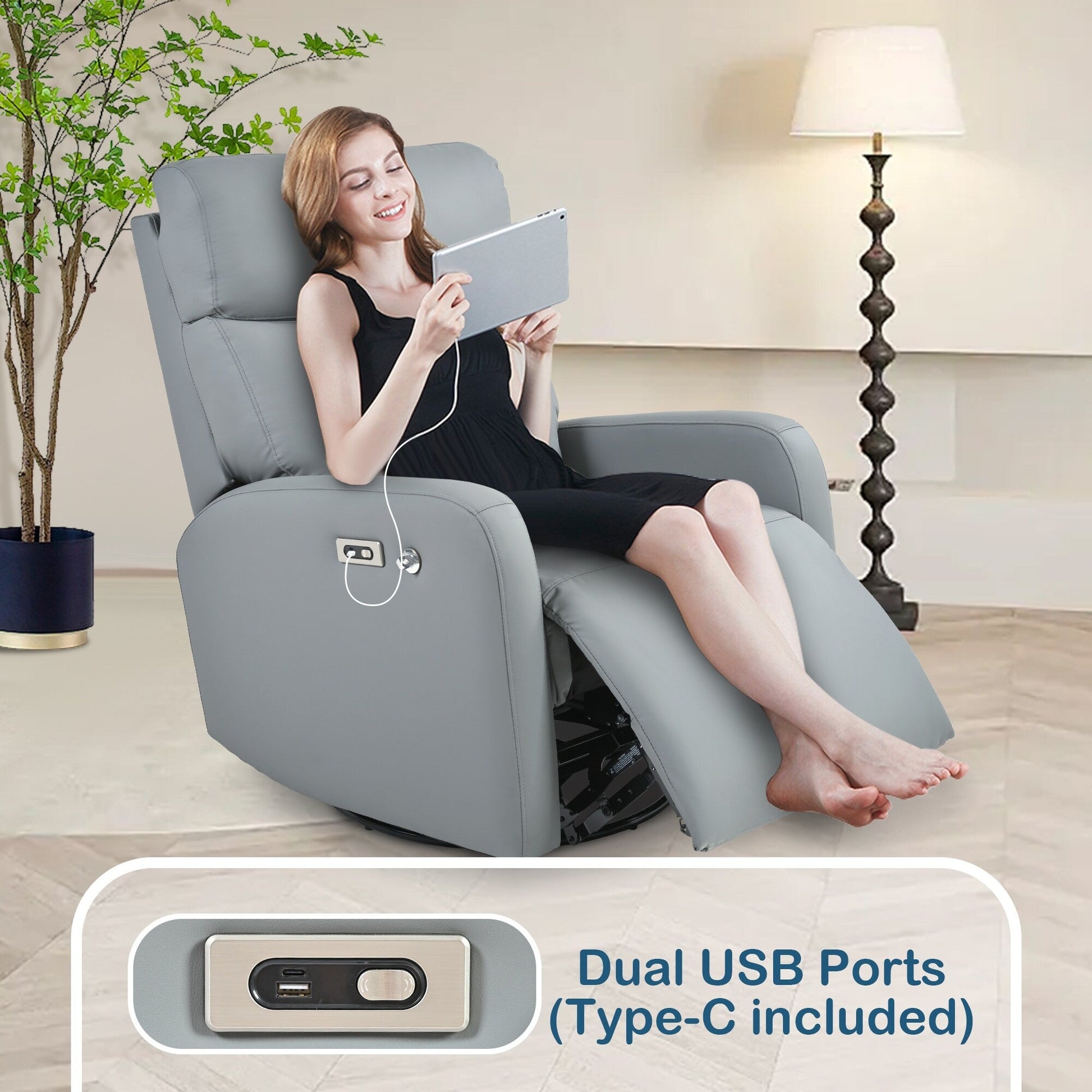 Fauteuil inclinable pivotant à 270° avec fonction électrique