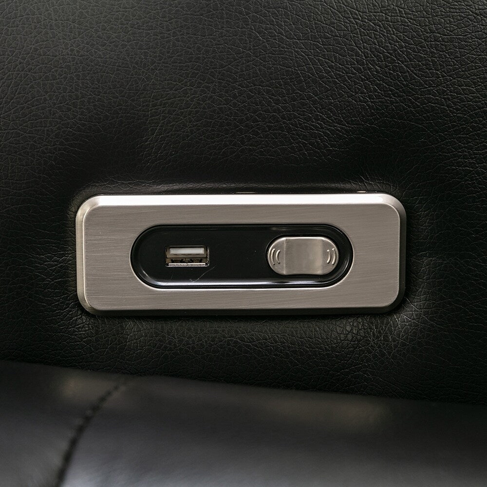 Fauteuil inclinable pivotant à 270°, siège multimédia avec plateau multi-usages et rangement.