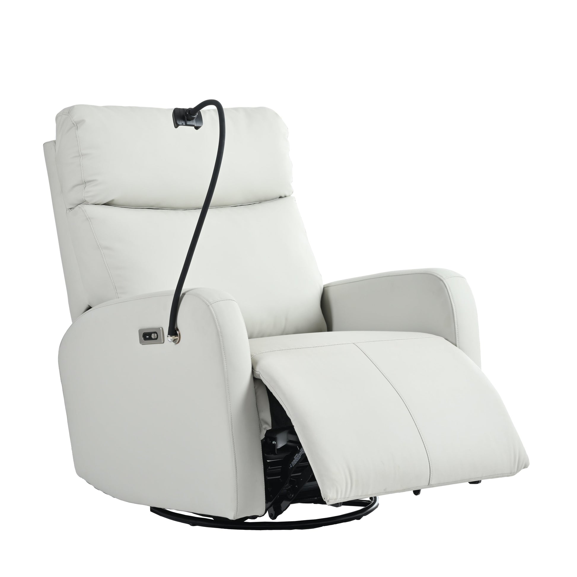Fauteuil inclinable pivotant à 270° avec ports USB, dossier électrique et confort moelleux pour une relaxation ultime.