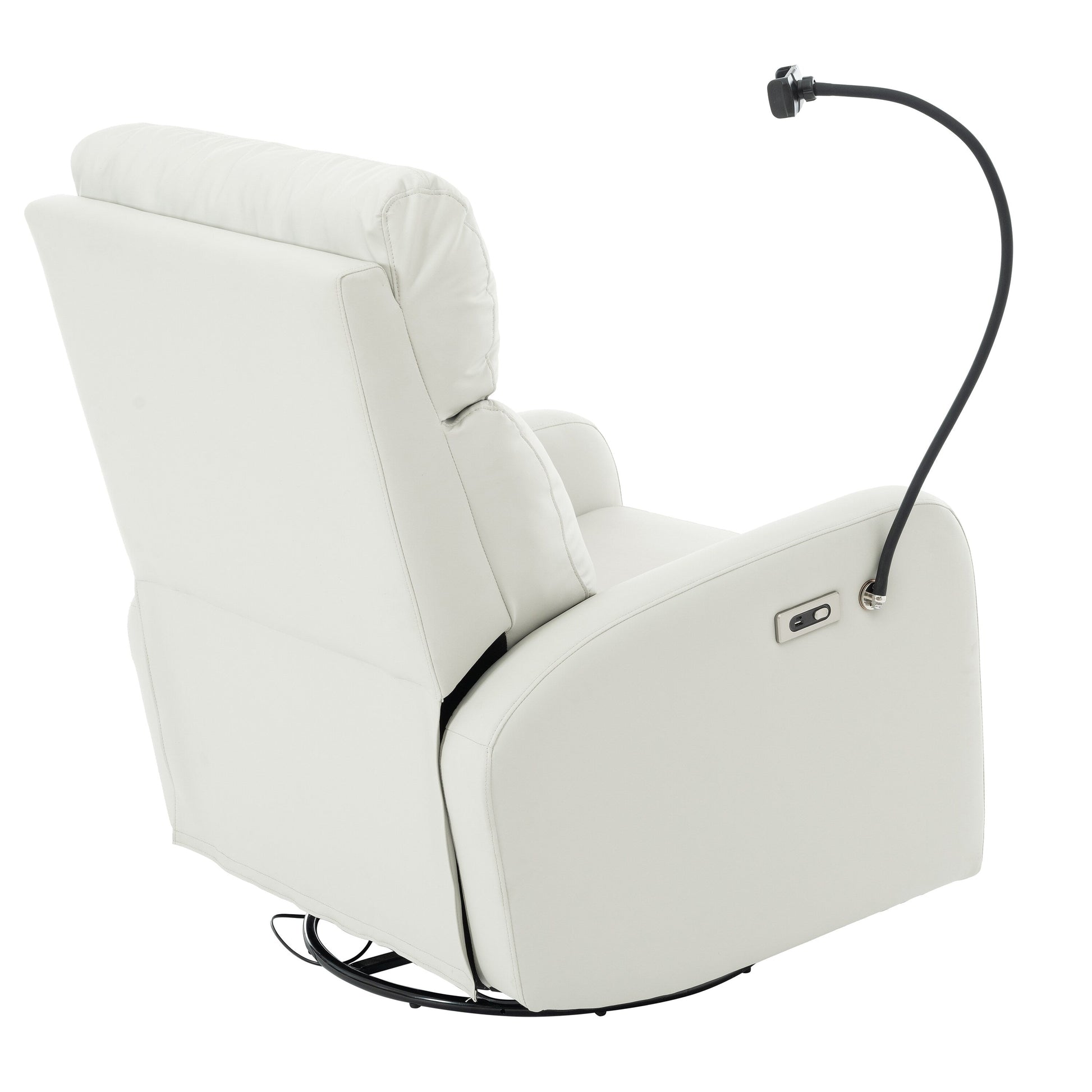 Fauteuil inclinable pivotant à 270° avec ports USB, dossier électrique et confort moelleux pour une relaxation ultime.