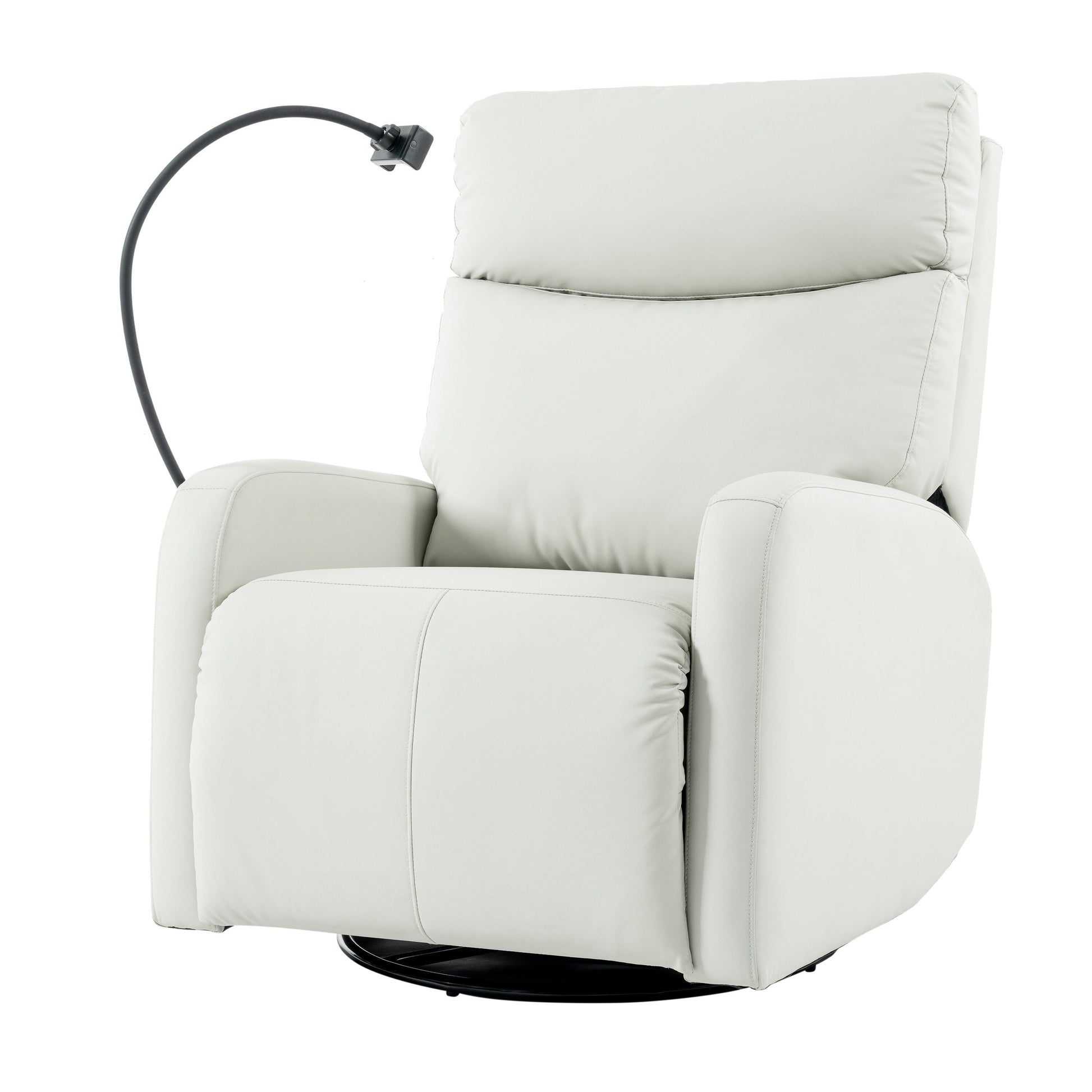 Fauteuil inclinable pivotant à 270° avec ports USB, dossier électrique et confort moelleux pour une relaxation ultime.