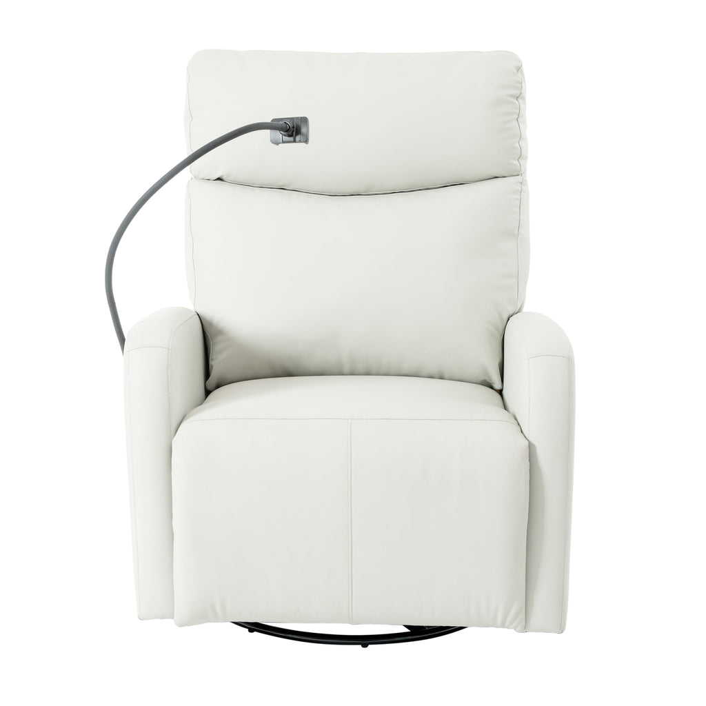 Fauteuil inclinable pivotant à 270° avec ports USB, dossier électrique et confort moelleux pour une relaxation ultime.