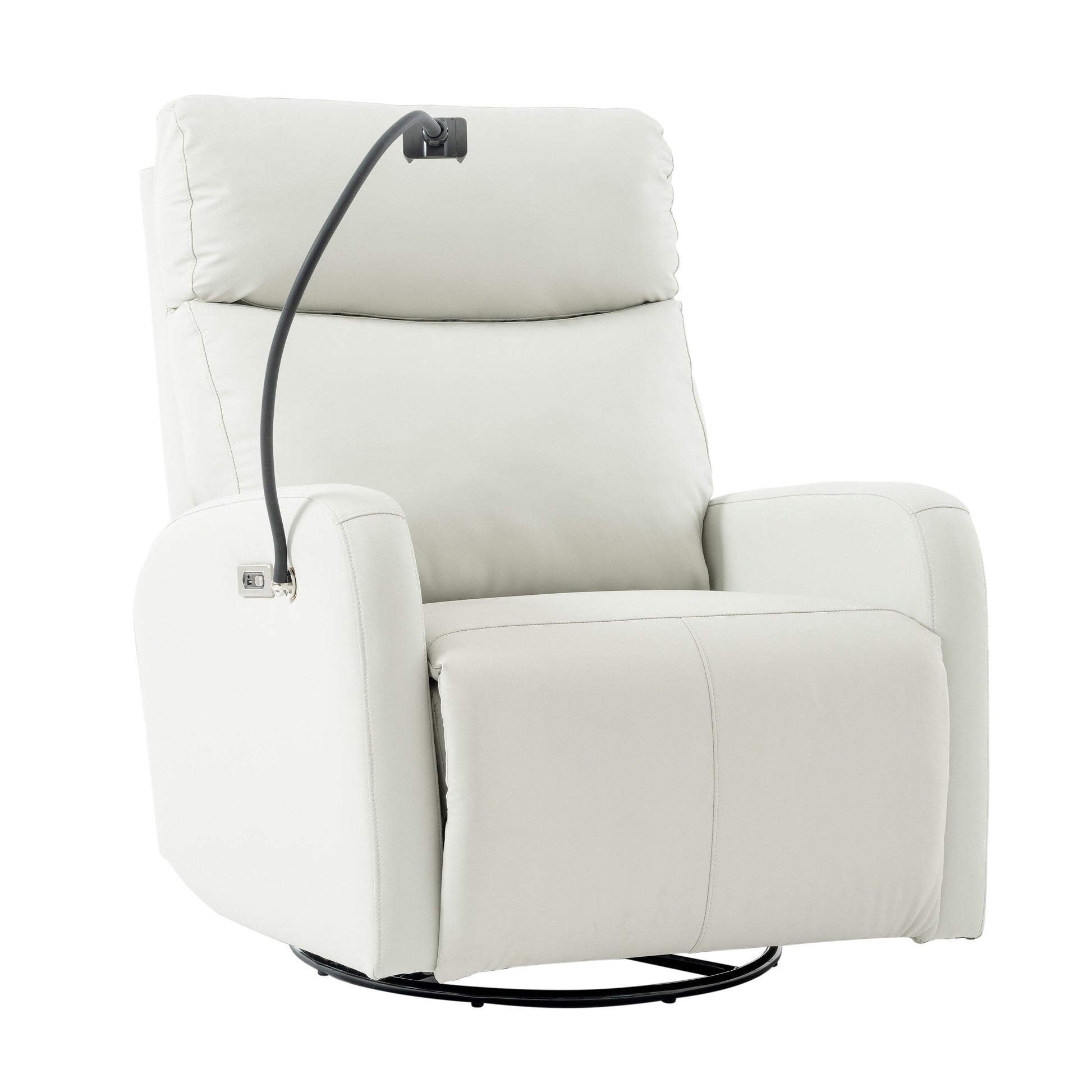 Fauteuil inclinable pivotant à 270° avec ports USB, dossier électrique et confort moelleux pour une relaxation ultime.