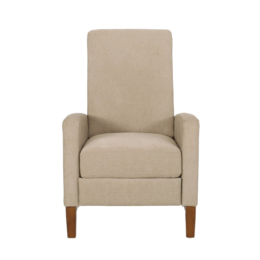 Fauteuil inclinable manuel en bois de 68,5 cm de large, style club, classique, surmatelas, pour salon.
