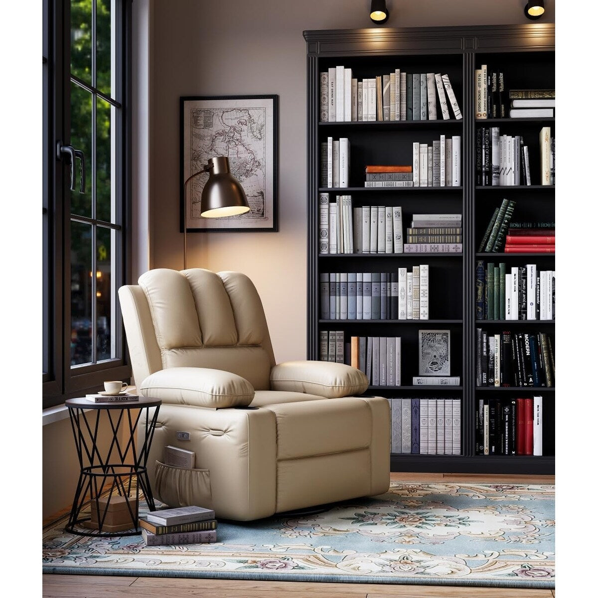 Fauteuils inclinables pivotants à 360° de 68,5 cm (27 pouces) surdimensionnés avec fonction de massage et de chauffe.