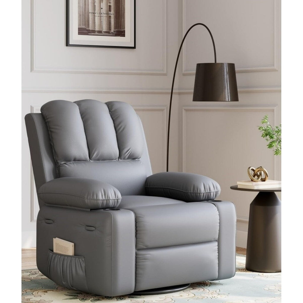 Fauteuils inclinables pivotants à 360° de 68,5 cm (27 pouces) surdimensionnés avec fonction de massage et de chauffe.