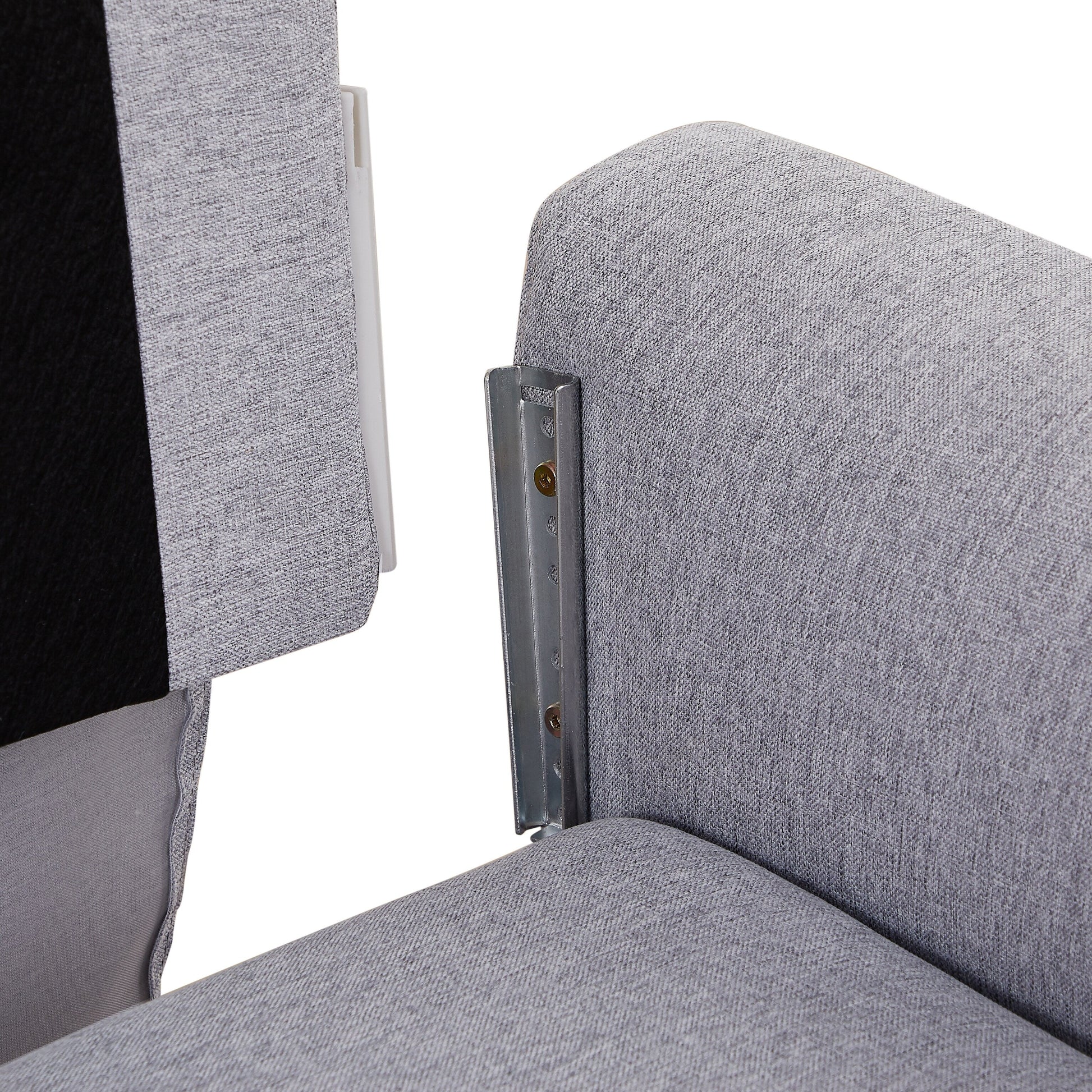 Canapé-lit 3 places en tissu réglable de 72 cm avec chaise longue, lit escamotable et poches de rangement dans les accoudoirs.