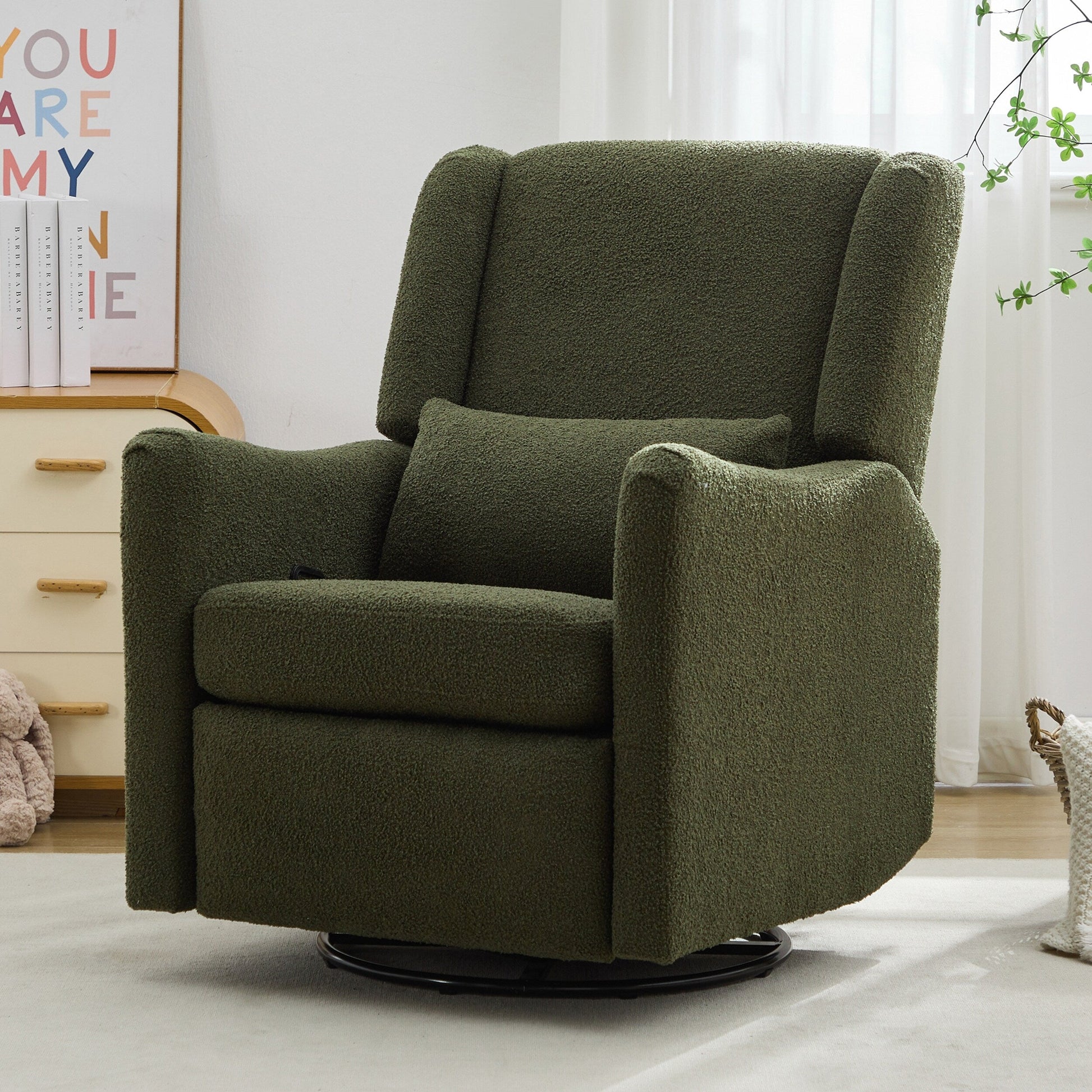 Fauteuil inclinable pivotant à dossier large de 75 cm (29,5 pouces)