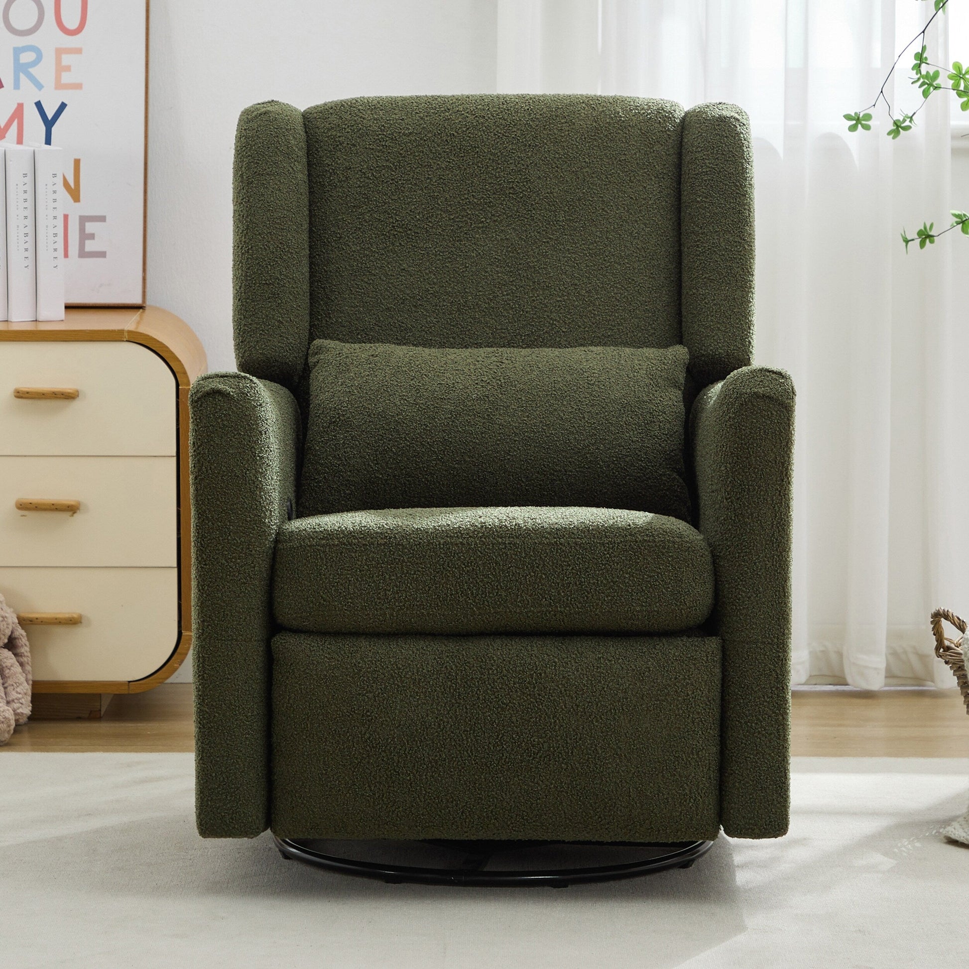 Fauteuil inclinable pivotant à dossier large de 75 cm (29,5 pouces)