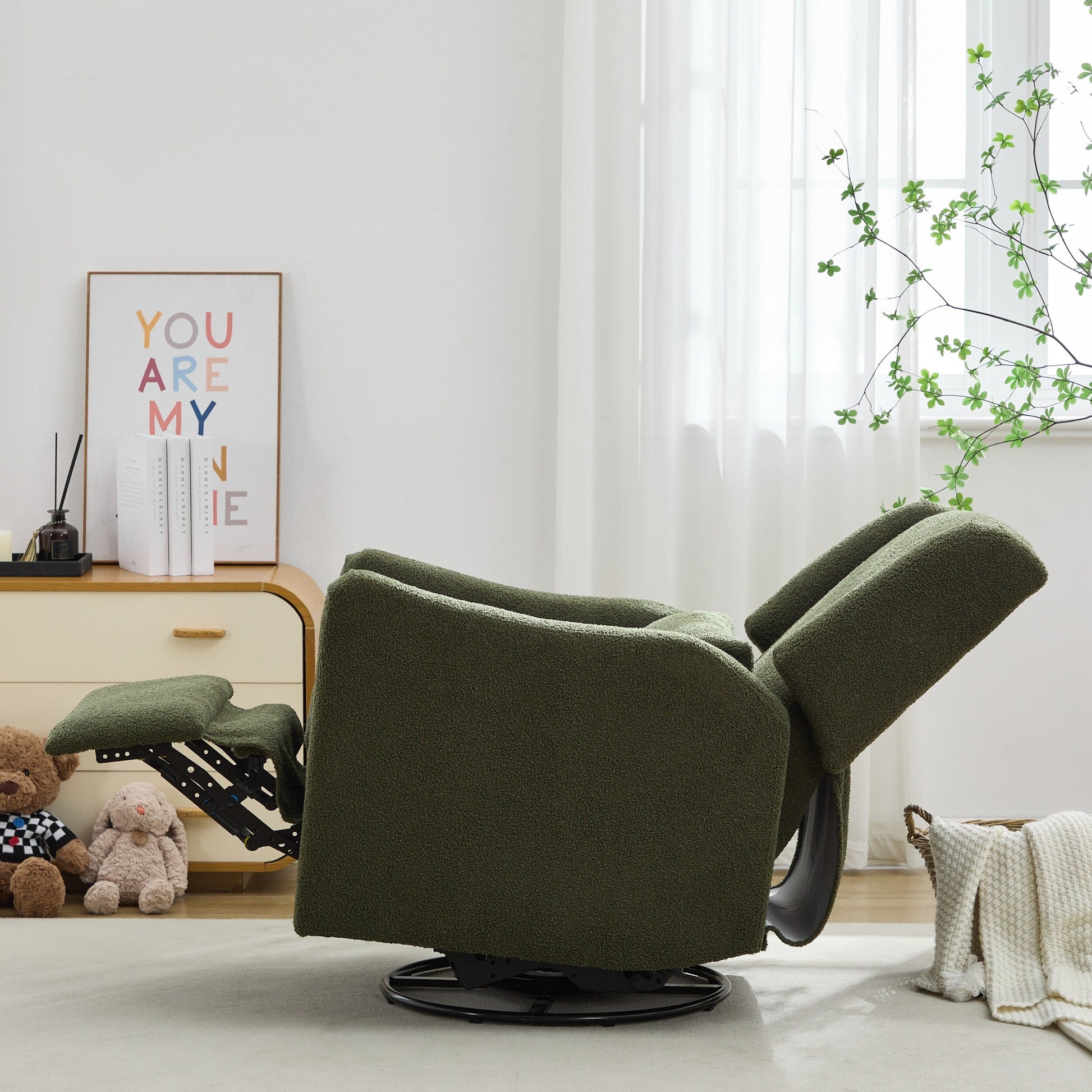 Fauteuil inclinable pivotant à dossier large de 75 cm (29,5 pouces)