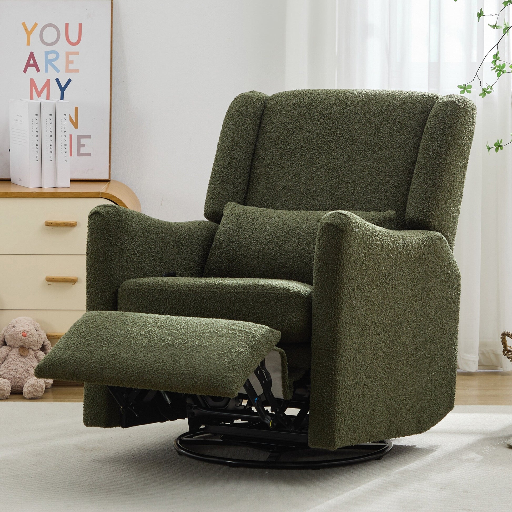 Fauteuil inclinable pivotant à dossier large de 75 cm (29,5 pouces)