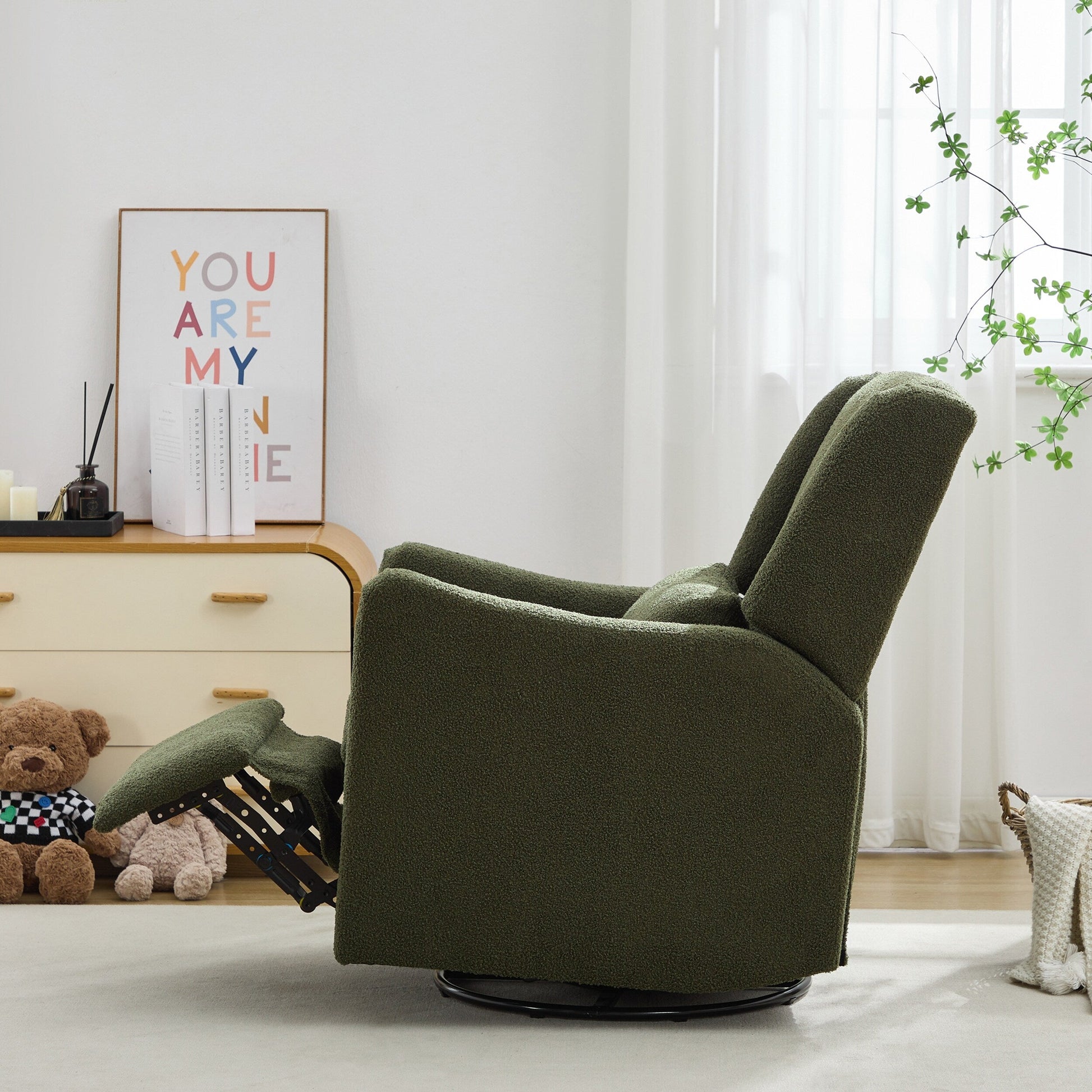 Fauteuil inclinable pivotant à dossier large de 75 cm (29,5 pouces)