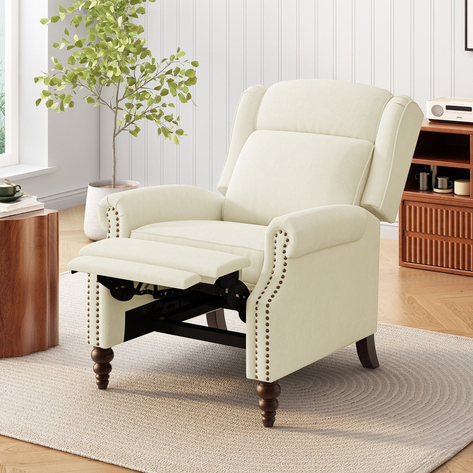 Fauteuil inclinable à dossier basculant 29,75 pouces, recouvert de tissu.