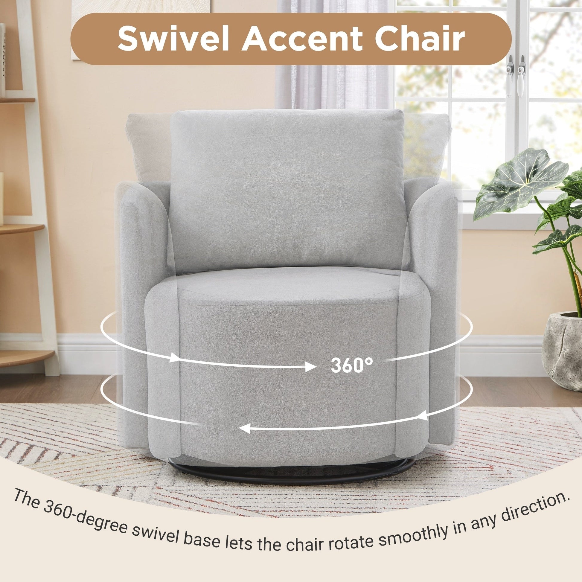 Fauteuil à accoudoirs en forme de tonneau de 76 cm (29,9 pouces)