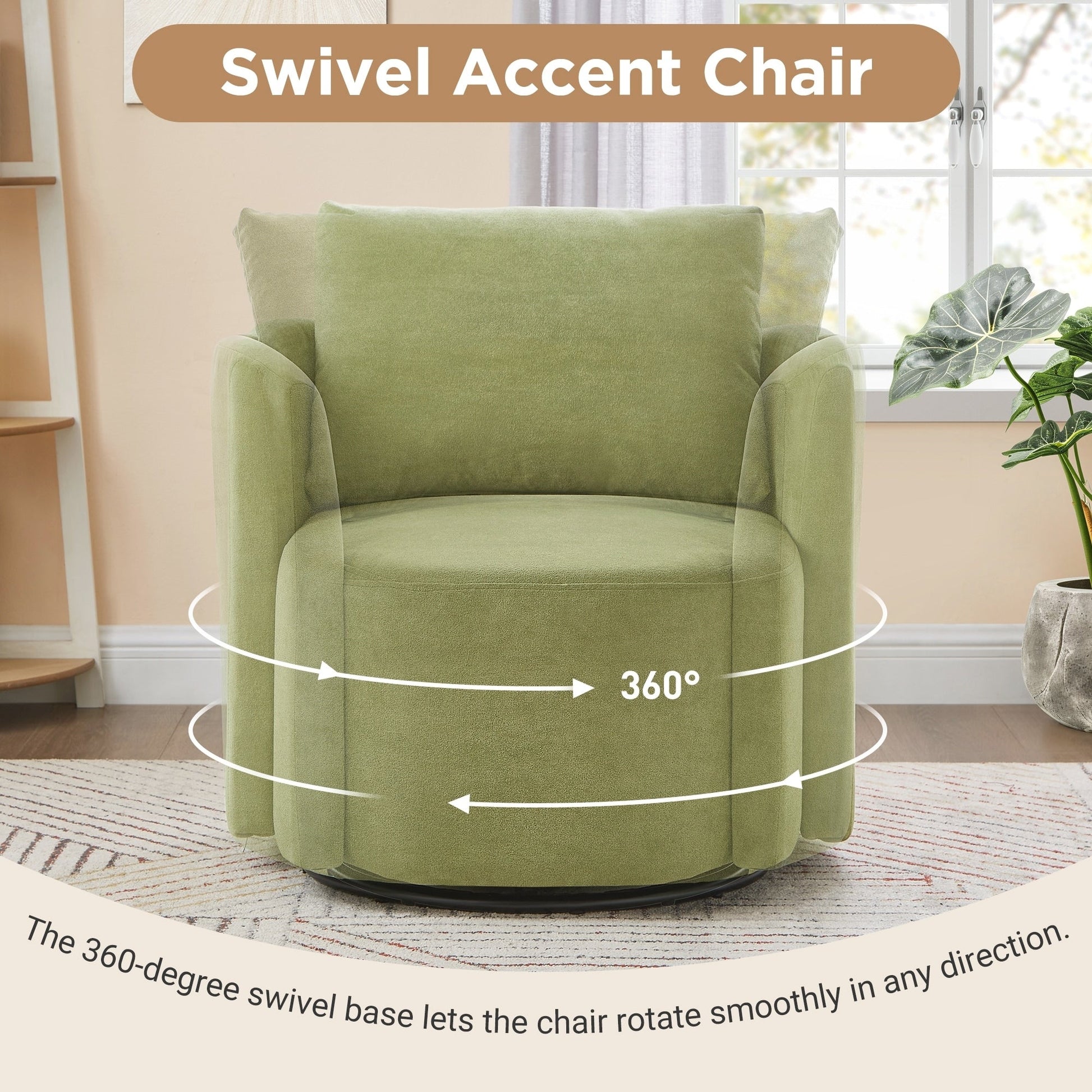 Fauteuil à accoudoirs en forme de tonneau de 76 cm (29,9 pouces)