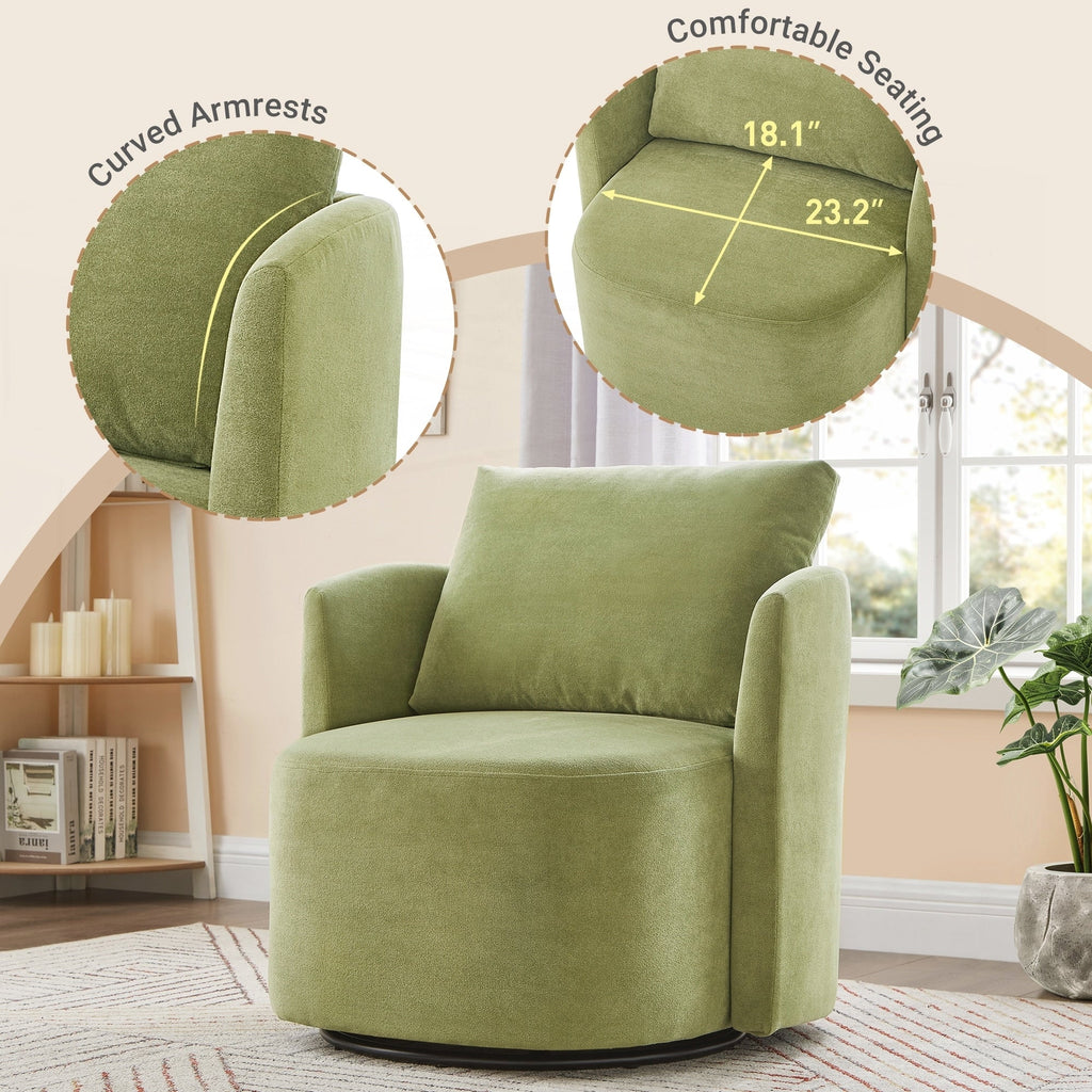 Fauteuil à accoudoirs en forme de tonneau de 76 cm (29,9 pouces)