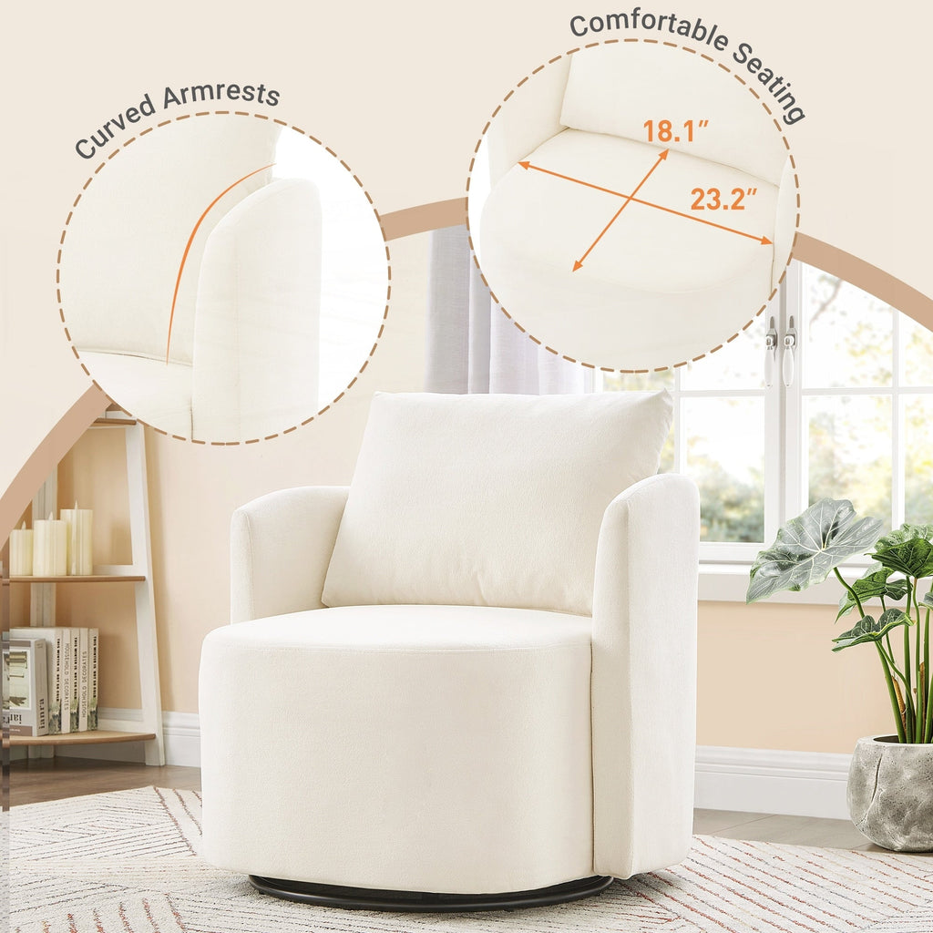 Fauteuil à accoudoirs en forme de tonneau de 76 cm (29,9 pouces)